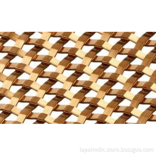 Copper Alloy Flat Wire Woven Mesh,Decorative Square Woven f